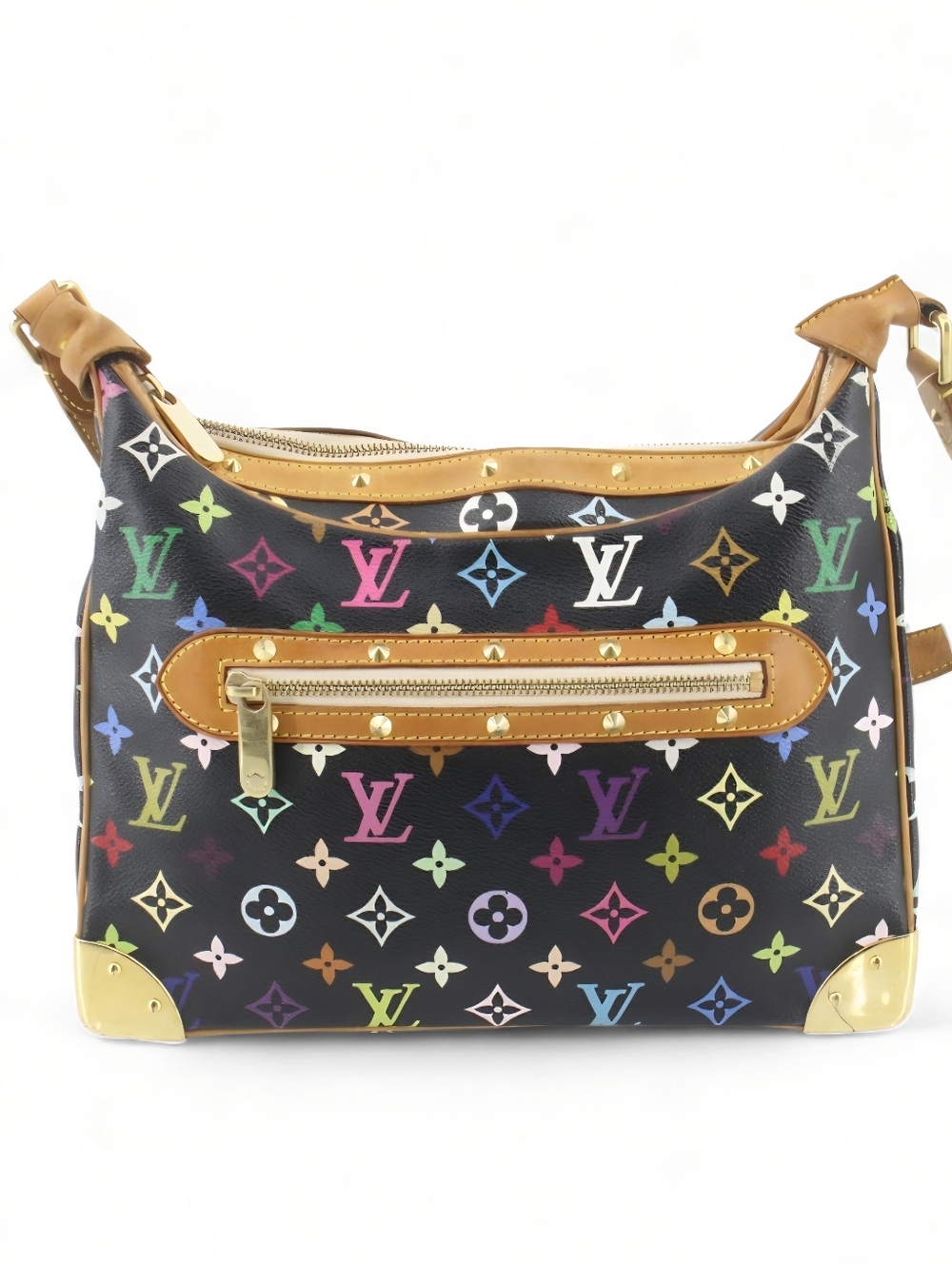 Louis Vuitton x Takashi Murakami Shoulder Bag Black Multicolor Boulogne